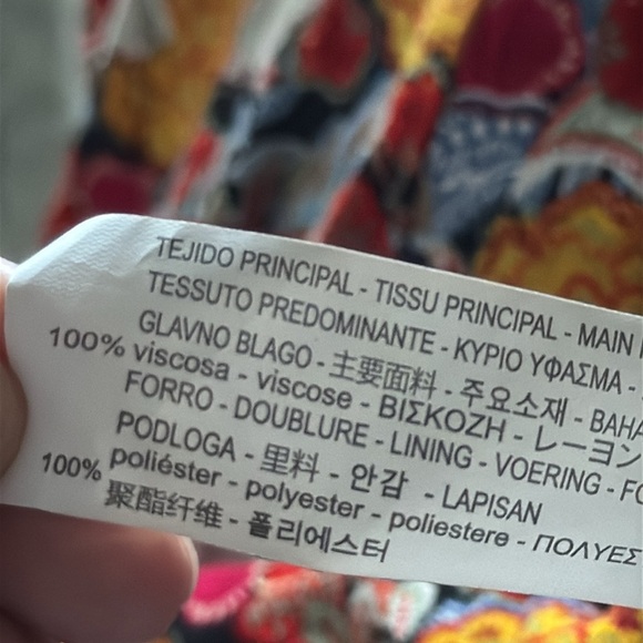 ZARA TRF viscose floral print draped faux wrap dress Sz S - Picture 10 of 11